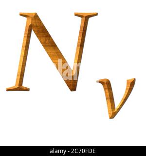 Ni. L'alphabet grec éducation de texture en bois Banque D'Images