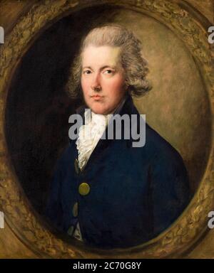 William Pitt le jeune (1759-1806), premier ministre britannique 1783-1801 et 1804-1806, portrait peint par le Studio de Thomas Gainsborough, 1787-1789 Banque D'Images