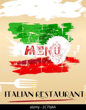 Menu pour restaurant italien, espace libre pour nom de restaurant Illustration de Vecteur