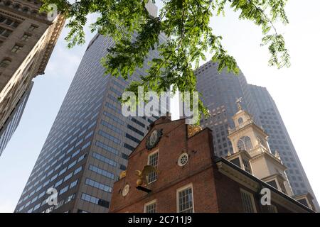The Old State House on the Freedom Trail, Boston Massachusetts, États-Unis Banque D'Images