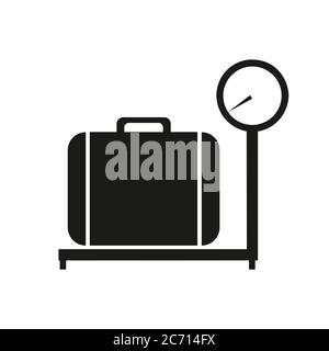 Vecteur d'icône de balance à bagages sur fond blanc, icônes tendance de balance à bagages de la collection du terminal de l'aéroport, balance à bagages simple élément illust Illustration de Vecteur