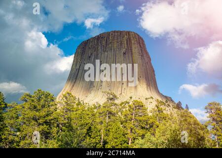 Monument national Devils Tower - Wyoming - États-Unis. Banque D'Images