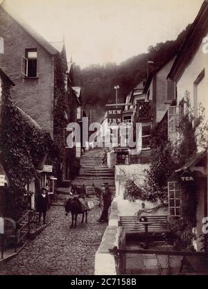 Clovelly, The New Inn and Street, 1870. Banque D'Images