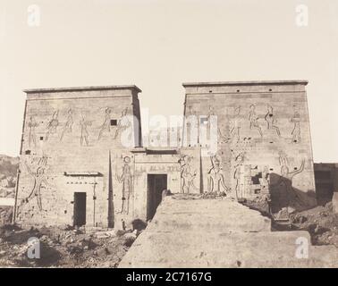 Ile de Fileh (Phil&#xe6;), Premier Pyl&#xf4;ne - vue levier de la plate-forme de la Colonnade orientale en P, 1851-52, imprimé 1853-54. Banque D'Images