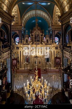 istanbul, Turquie - Mars 2018: Détails intérieurs de l'église bulgare Sveti Stefan St. Stephen, une église orthodoxe à Balat, istanbul, Turquie Banque D'Images