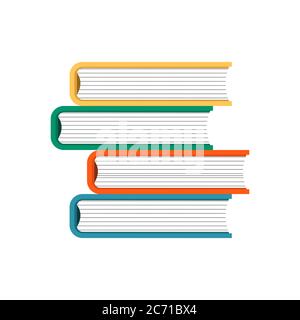 Pile de livres pour la Journée des amoureux du livre. Pile de livres illustration vectorielle dans un style plat tendance. Illustration de Vecteur