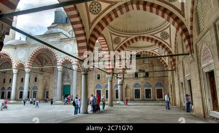 Edirne, Turquie - Mai 2014 vue sur les murs intérieurs de la mosquée Selimiye, le chef-d'œuvre du célèbre architecte Mimar Sinan et l'un des plus hauts faits Banque D'Images