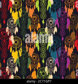 Motif vectoriel dreamcatcher en couleurs Illustration de Vecteur