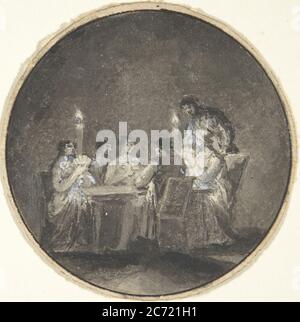 Les lecteurs de cartes, 1780-1820. Banque D'Images
