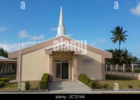 Guyane, région de Demerara-Mahaica, Georgetown, cette chapelle moderne appartient à l'Église de Jésus-Christ des Saints des derniers jours, souvent appelée l'église Mormon. Banque D'Images