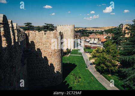 01 octobre 2018 : Avila, Castille et Leon, Espagne. Château médiéval d'Avila de l'intérieur. Banque D'Images