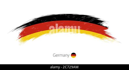 Drapeau de l'Allemagne en forme de pinceau arrondi. Illustration vectorielle. Illustration de Vecteur