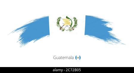 Drapeau du Guatemala en forme de pinceau arrondi. Illustration vectorielle. Illustration de Vecteur