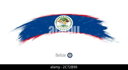 Drapeau de Belize en forme de pinceau de grunge arrondi. Illustration vectorielle. Illustration de Vecteur