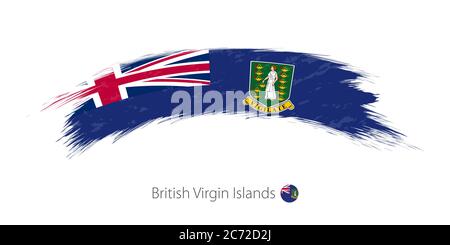 Drapeau des îles Vierges britanniques en forme de pinceau arrondi. Illustration vectorielle. Illustration de Vecteur