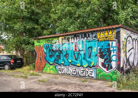 Berlin coloré graffiti Schöneweide, Berlin, Allemagne, Europe Banque D'Images
