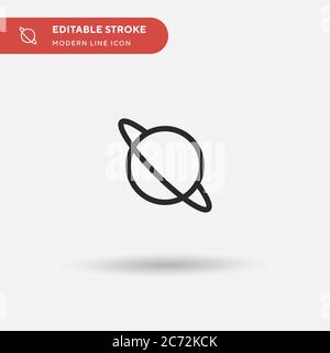 Icône de vecteur simple Saturn. Modèle de conception de symbole d'illustration pour l'élément d'interface utilisateur Web mobile. Pictogramme moderne de couleur parfaite sur contour modifiable. Les icônes Saturn pour votre projet d'entreprise Illustration de Vecteur