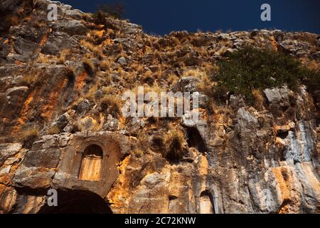 Montagne des Rocheuses, ville de Césarée Philippi Israël. Banque D'Images