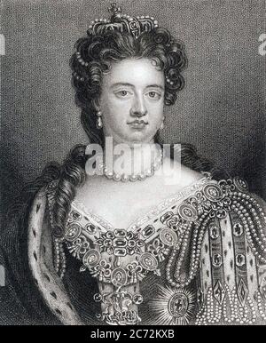 LA REINE ANNE DE GRANDE-BRETAGNE (1665-1714) Banque D'Images