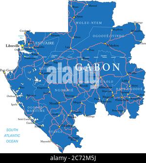 Carte du Gabon Illustration de Vecteur