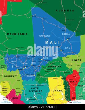 Carte du Mali Illustration de Vecteur