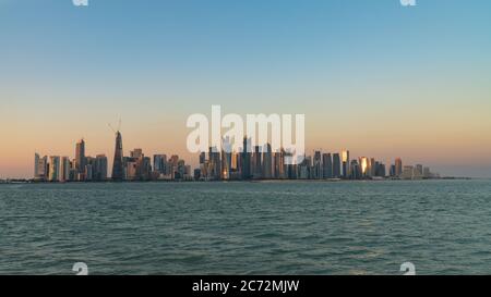 Doha, Qatar - février 2019 : panorama urbain de Doha Qatar avec gratte-ciel Banque D'Images