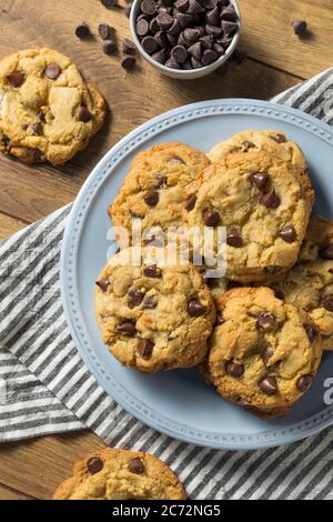 Biscuits aux pépites de chocolat chaud faits maison prêts à manger Banque D'Images