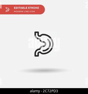 Icône de vecteur simple d'estomac. Modèle de conception de symbole d'illustration pour l'élément d'interface utilisateur Web mobile. Pictogramme moderne de couleur parfaite sur contour modifiable. Icônes de estomac pour votre projet d'entreprise Illustration de Vecteur