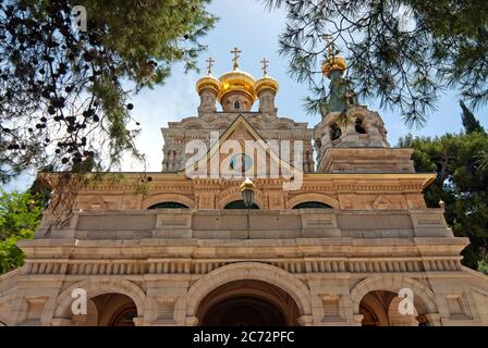 Église orthodoxe russe de Sainte-Marie-Madeleine à Jérusalem, Israël Banque D'Images