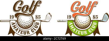 Logo golf rétro sport Illustration de Vecteur