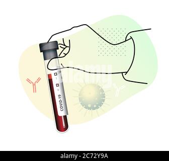 Test sérologique (anticorps) par cellules immunitaires - Illustration comme fichier EPS 10 Illustration de Vecteur