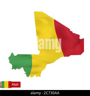 Carte du Mali avec drapeau du pays. Illustration vectorielle. Illustration de Vecteur