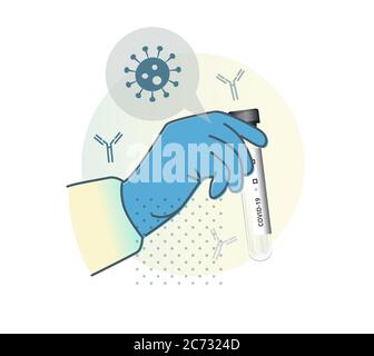 Test sérologique (anticorps) par cellules immunitaires - Illustration comme fichier EPS 10 Illustration de Vecteur