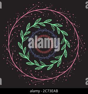 Jeu de cadres ronds de doodle. Éléments vectoriels pour l'enregistrement des invitations, des lettres de remerciement, des cartes postales et votre dessin Illustration de Vecteur