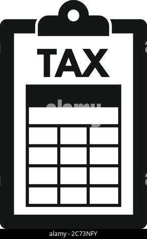 L'icône du presse-papiers d'impôt. Simple illustration de presse-papiers d'impôt pour l'icône vecteur web design isolé sur fond blanc Illustration de Vecteur