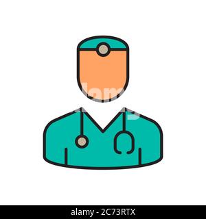 Médecin avec symbole d'icône vecteur stéthoscope isolé sur fond blanc Illustration de Vecteur