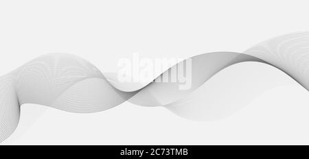 Lignes courbes courbes grises courbes lisses abstraites sur fond blanc. Illustration vectorielle Illustration de Vecteur
