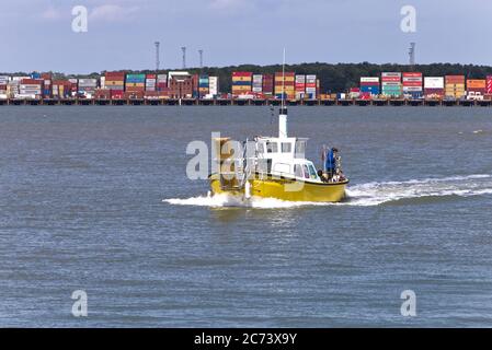 Harwich Harbour foot Ferry fait le commerce entre Harwich et Felixstowe dans le port de Harwich dans l'Essex. Banque D'Images