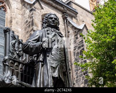 Monument Bach à Leipzig est Allemagne Banque D'Images