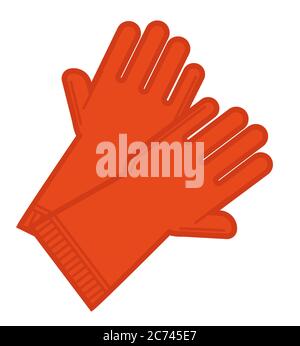 Gants en caoutchouc pour le jardinage ou le nettoyage à la maison Illustration de Vecteur