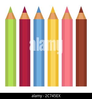 Crayons colorés pour le dessin, l'école ou le bureau Illustration de Vecteur