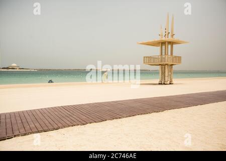 Plage Al Bahar à Abu Dhabi, dans les Émirats arabes Unis Banque D'Images