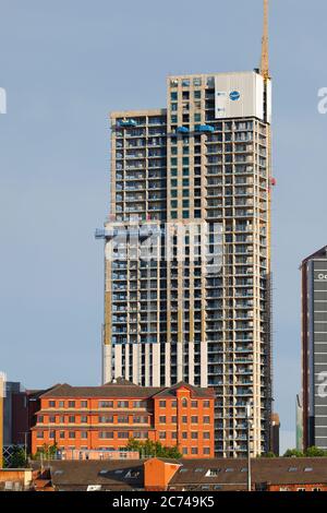 Altus House est actuellement en construction à Leeds et sera le plus haut bâtiment du Yorkshire, mesurant 116 m au-dessus du sol. Ouverture prévue 2021 Banque D'Images