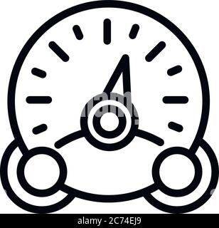 Icône de compteur de vitesse rétro. Contour de l'icône de vecteur de compteur de vitesse rétro pour la conception de toile isolée sur fond blanc Illustration de Vecteur