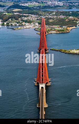 Vue aérienne de Forth Bridge Banque D'Images