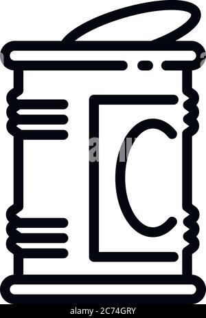 Ouvrir l'icône de boîte d'étain. Contour ouvert TiN icône vecteur CAN pour la conception de Web isolée sur fond blanc Illustration de Vecteur