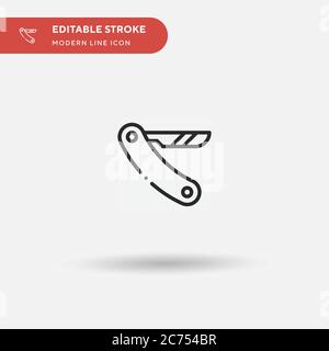 Icône vectorielle ultra simple. Modèle de conception de symbole d'illustration pour l'élément d'interface utilisateur Web mobile. Pictogramme moderne de couleur parfaite sur contour modifiable. Des icônes de rasoir pour votre projet d'entreprise Illustration de Vecteur