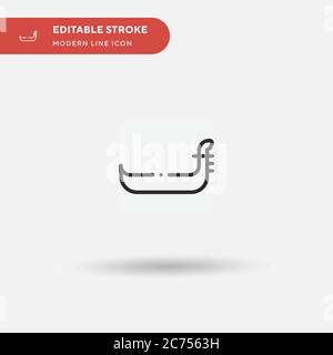 Icône de vecteur simple de gondole. Modèle de conception de symbole d'illustration pour l'élément d'interface utilisateur Web mobile. Pictogramme moderne de couleur parfaite sur contour modifiable. Icônes de gondole pour votre projet d'entreprise Illustration de Vecteur