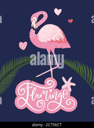 Flamant Rose Dessine A La Main Motif Transparente D Oiseaux Image Vectorielle Stock Alamy