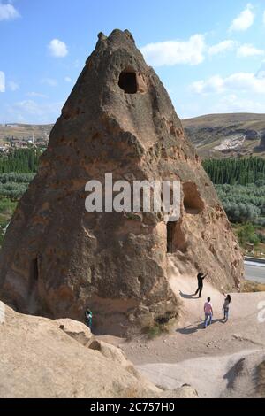 Beaux paysages naturels sculptés en Cappadoce, Turquie Banque D'Images